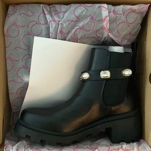SUGAR Black Boots with Gems